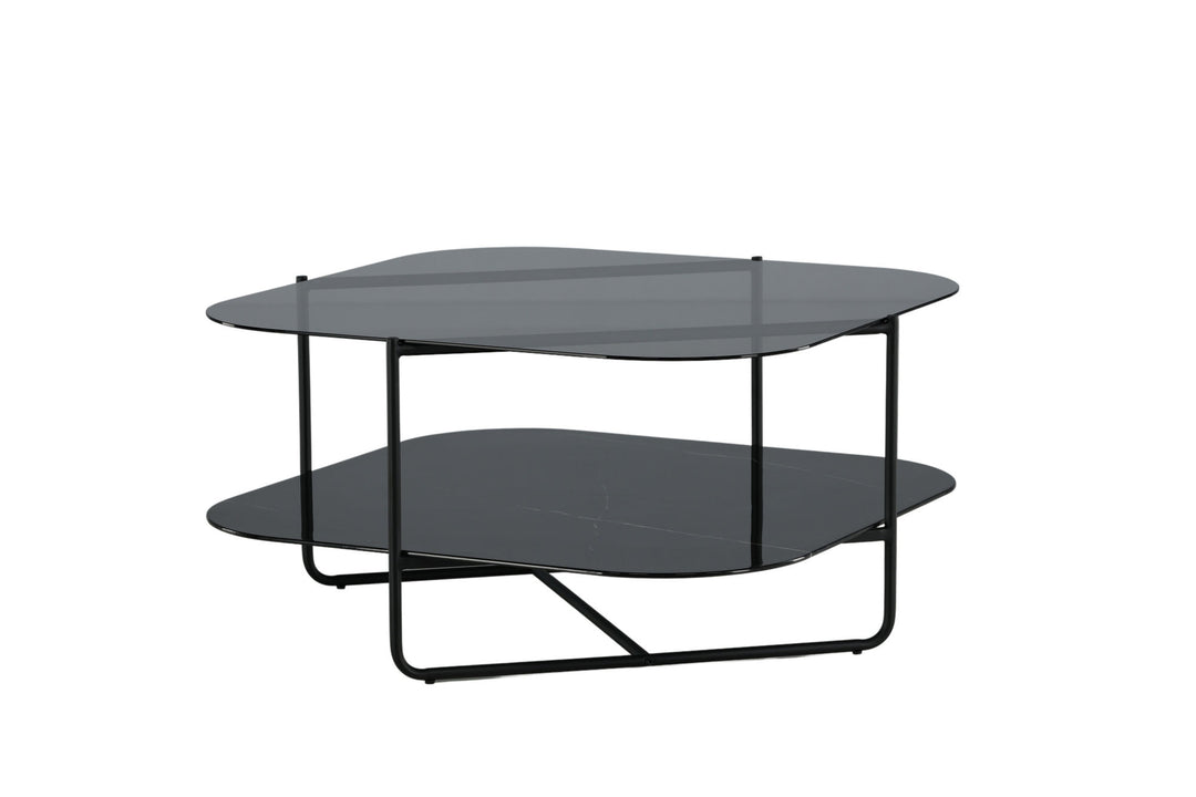Venture Home un-line Sofa Table Black/Smoked Glass/black Glass Marble