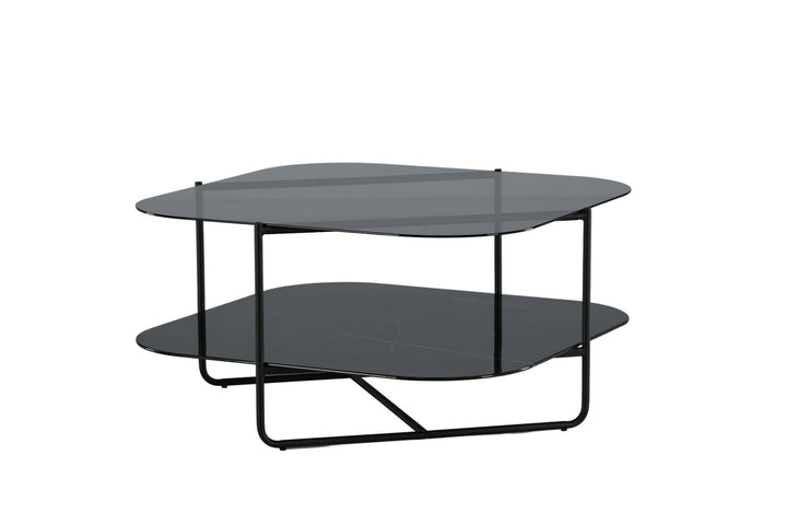 Venture Home un-line Sofa Table Black/Smoked Glass/black Glass Marble