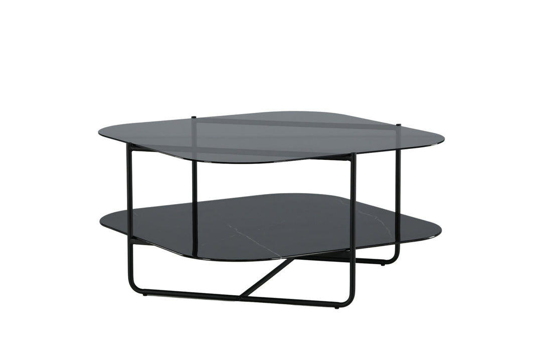 Venture Home un-line Sofa Table Black/Smoked Glass/black Glass Marble