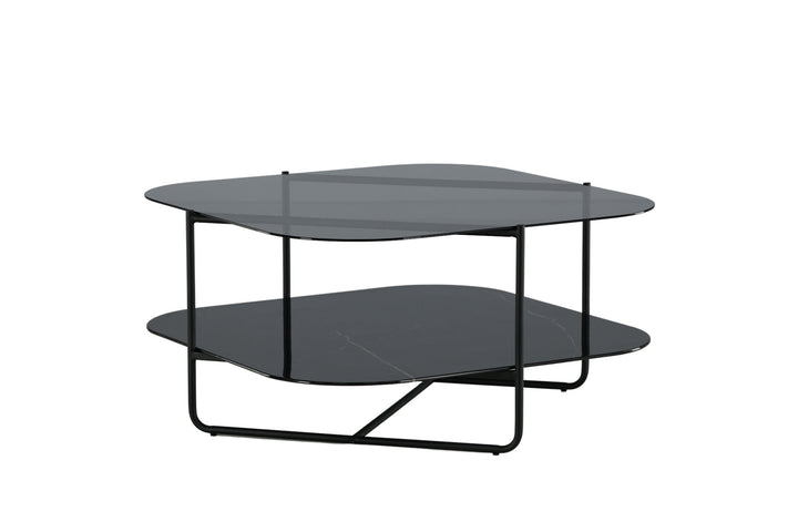 Venture Home un-line Sofa Table Black/Smoked Glass/black Glass Marble