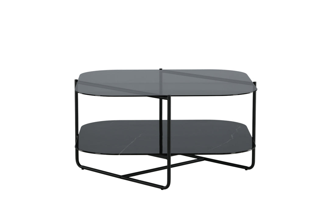 Venture Home un-line Sofa Table Black/Smoked Glass/black Glass Marble