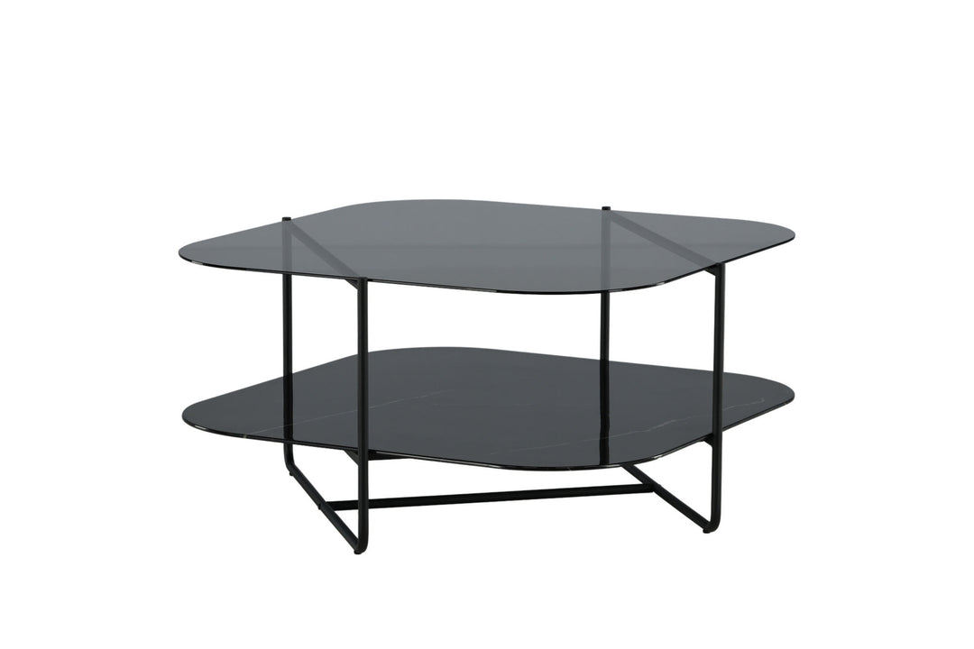 Venture Home un-line Sofa Table Black/Smoked Glass/black Glass Marble