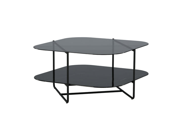Venture Home un-line Sofa Table Black/Smoked Glass/black Glass Marble
