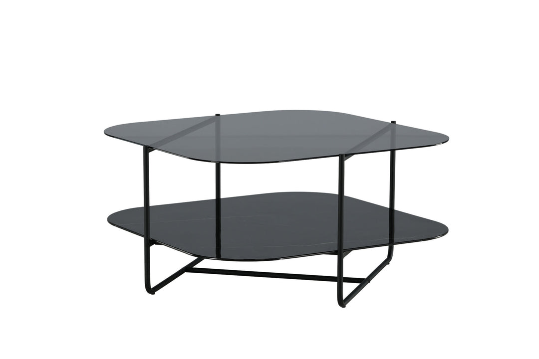 Venture Home un-line Sofa Table Black/Smoked Glass/black Glass Marble