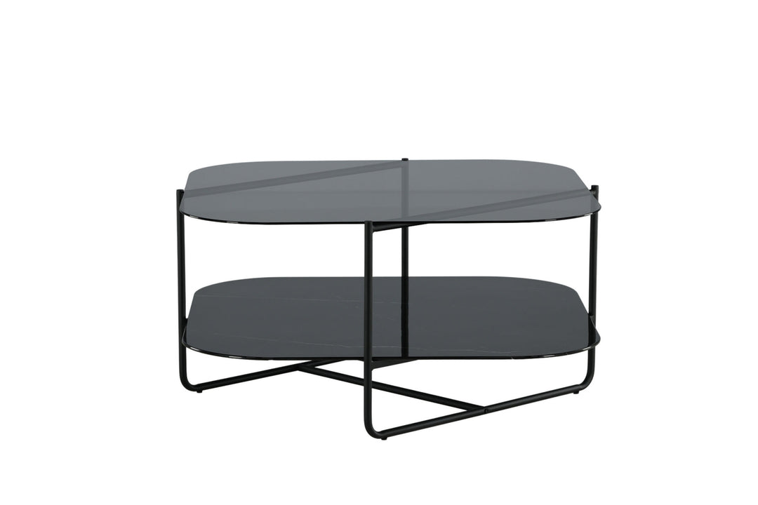 Venture Home un-line Sofa Table Black/Smoked Glass/black Glass Marble
