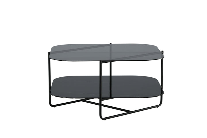 Venture Home un-line Sofa Table Black/Smoked Glass/black Glass Marble