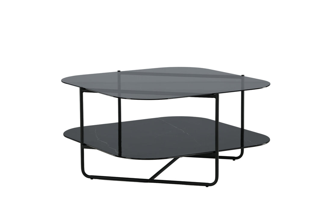 Venture Home un-line Sofa Table Black/Smoked Glass/black Glass Marble