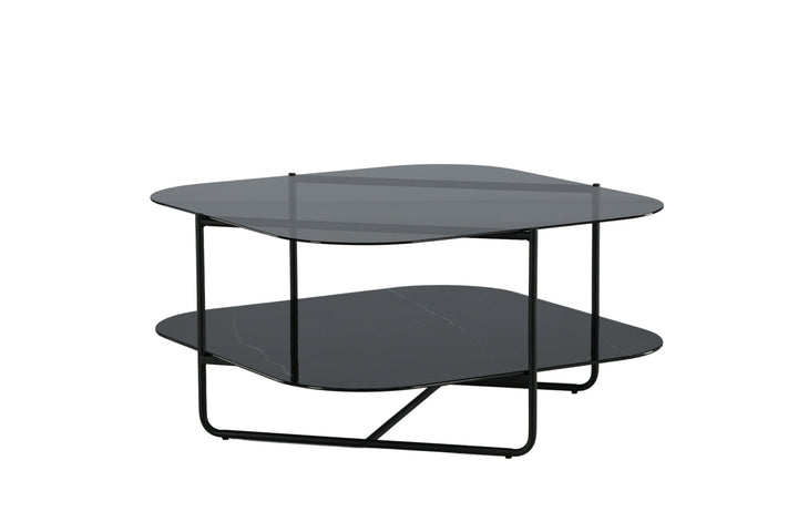 Venture Home un-line Sofa Table Black/Smoked Glass/black Glass Marble