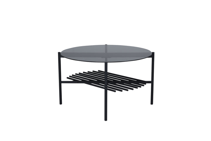 Venture Home Von Staf Round Sofa Table - black / Black Smoked Glass