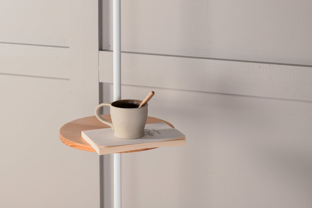 Venture Home Hattman -Floor Lamp - White / Wood / Marble /Linen