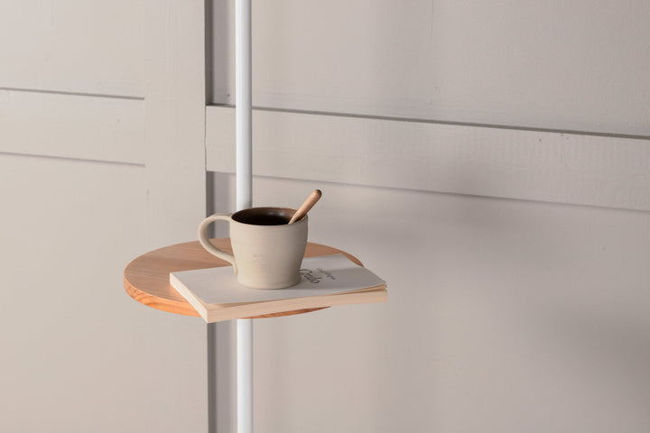 Venture Home Hattman -Floor Lamp - White / Wood / Marble /Linen