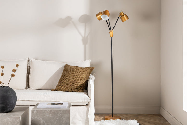 Venture Home Vifta -Floor Lamp - Black/Brass