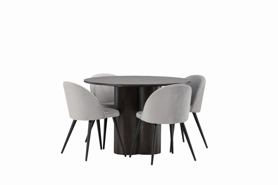 Venture Home OliviaDiningTable-Mocca/MoccaVeneer+VelvetDiningChair-LightGrey/Black_4