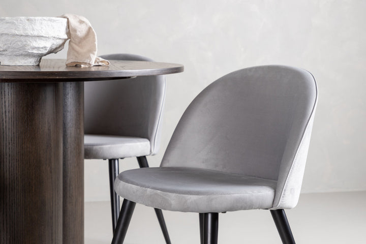 Venture Home OliviaDiningTable-Mocca/MoccaVeneer+VelvetDiningChair-LightGrey/Black_4