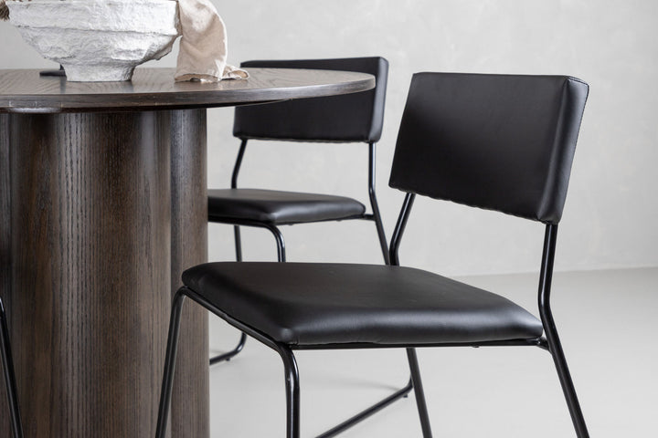 Venture Home OliviaDiningTable-Mocca/MoccaVeneer+KenthChair-Black/BlackPU_4