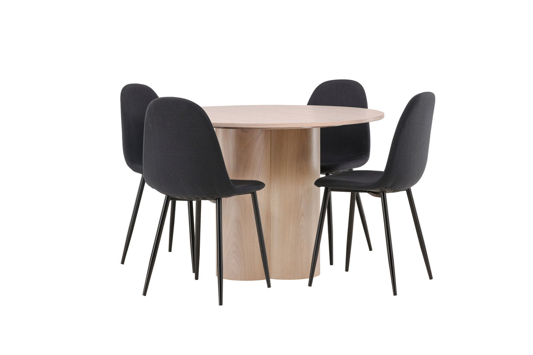 Venture Home OliviaDiningTable-WhiteWashVeneer+PolarDiningChair-BlackLegs-BlackFabric_4