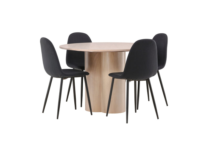 Venture Home OliviaDiningTable-WhiteWashVeneer+PolarDiningChair-BlackLegs-BlackFabric_4