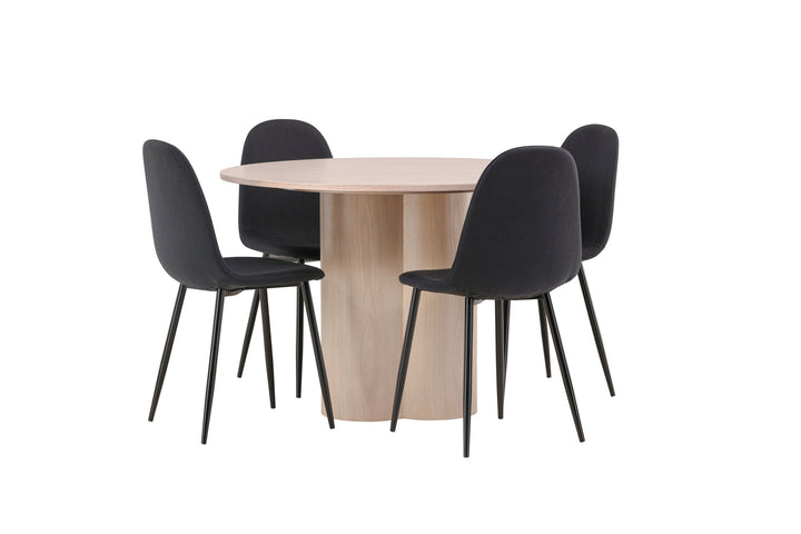 Venture Home OliviaDiningTable-WhiteWashVeneer+PolarDiningChair-BlackLegs-BlackFabric_4