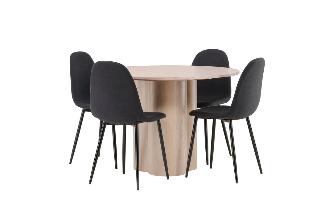 Venture Home OliviaDiningTable-WhiteWashVeneer+PolarDiningChair-BlackLegs-BlackFabric_4