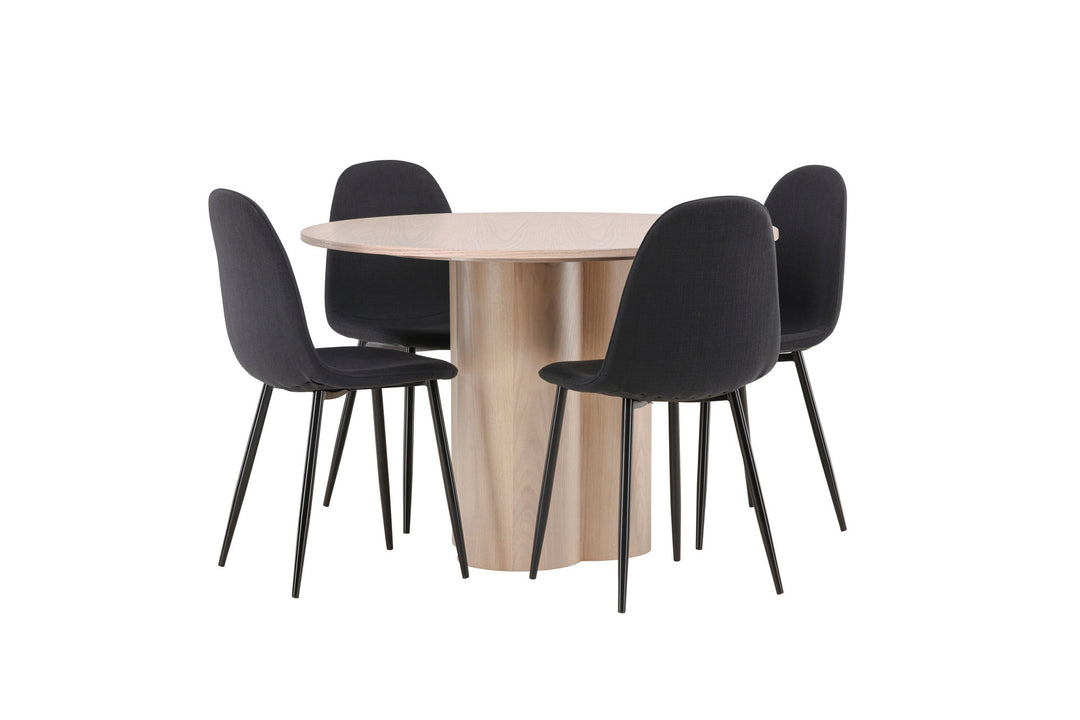 Venture Home OliviaDiningTable-WhiteWashVeneer+PolarDiningChair-BlackLegs-BlackFabric_4