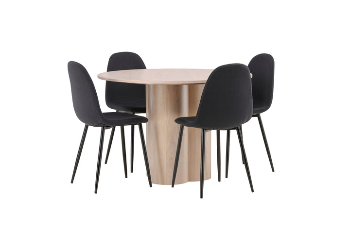 Venture Home OliviaDiningTable-WhiteWashVeneer+PolarDiningChair-BlackLegs-BlackFabric_4