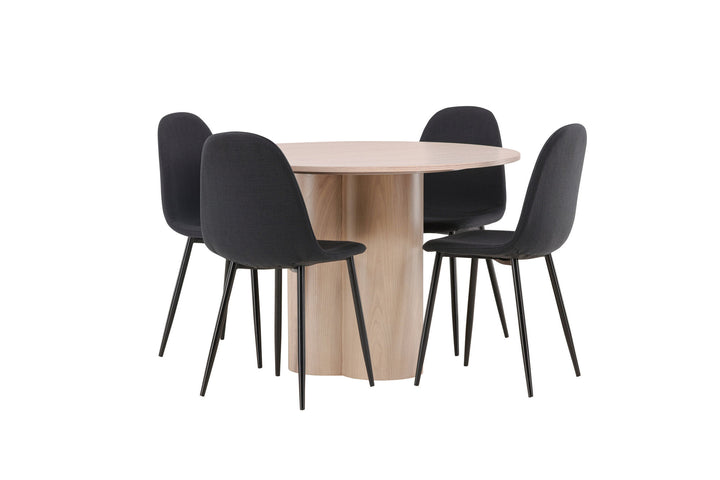 Venture Home OliviaDiningTable-WhiteWashVeneer+PolarDiningChair-BlackLegs-BlackFabric_4