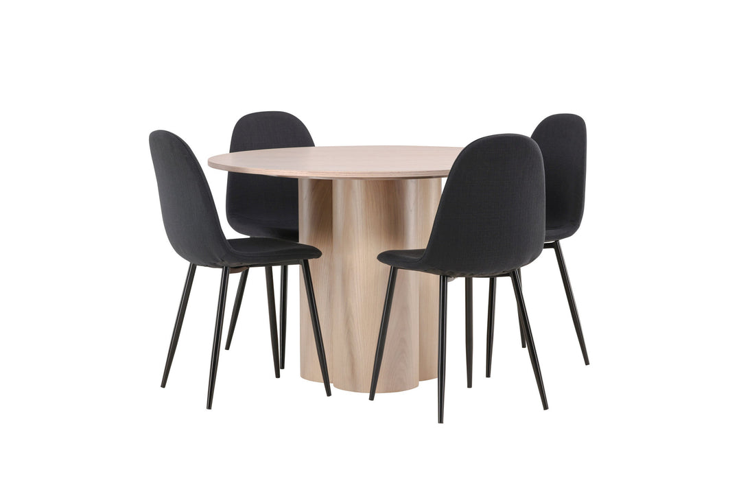 Venture Home OliviaDiningTable-WhiteWashVeneer+PolarDiningChair-BlackLegs-BlackFabric_4