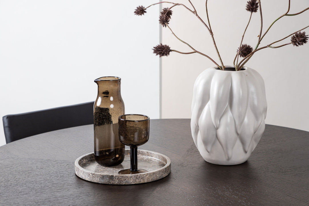 Venture Home Copenhagen Dining Table - Black / Mocca Veneer +Kenth Chair - Black / Black PU _4
