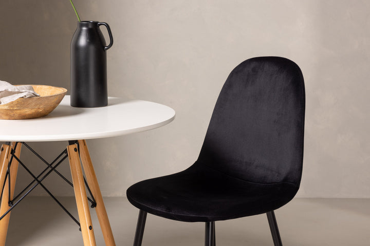 Venture Home Danburi Dining Table - Woodlook / Woodlook MDF +Polar Dining Chair - Black legs / Black Velvet _2