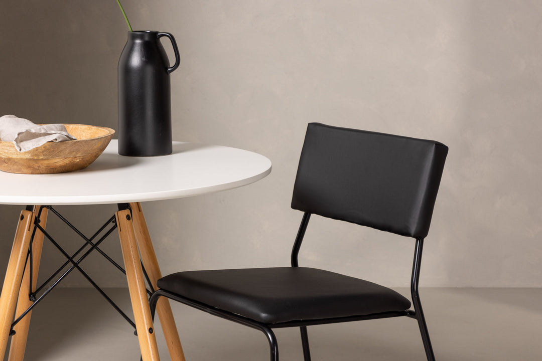 Venture Home Danburi Dining Table - Woodlook / Woodlook MDF +Kenth Chair - Black / Black PU _2