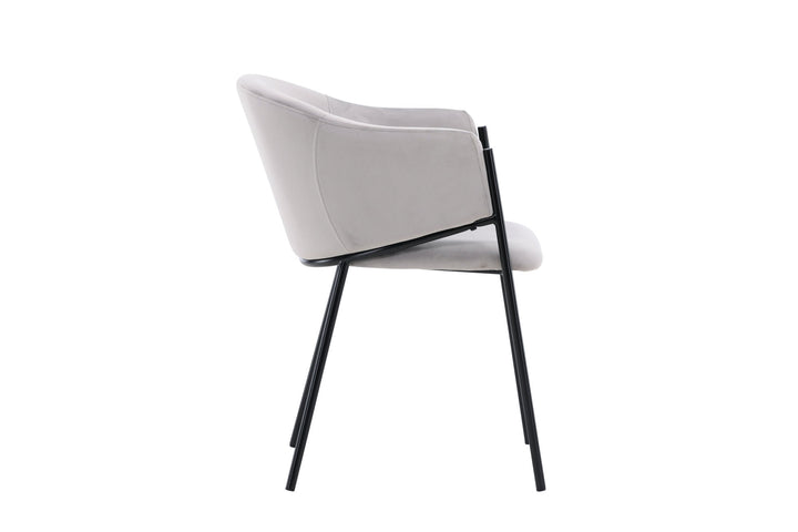 Venture Home Evelina Dining Chair 2-pack - Black / Light grey Velvet