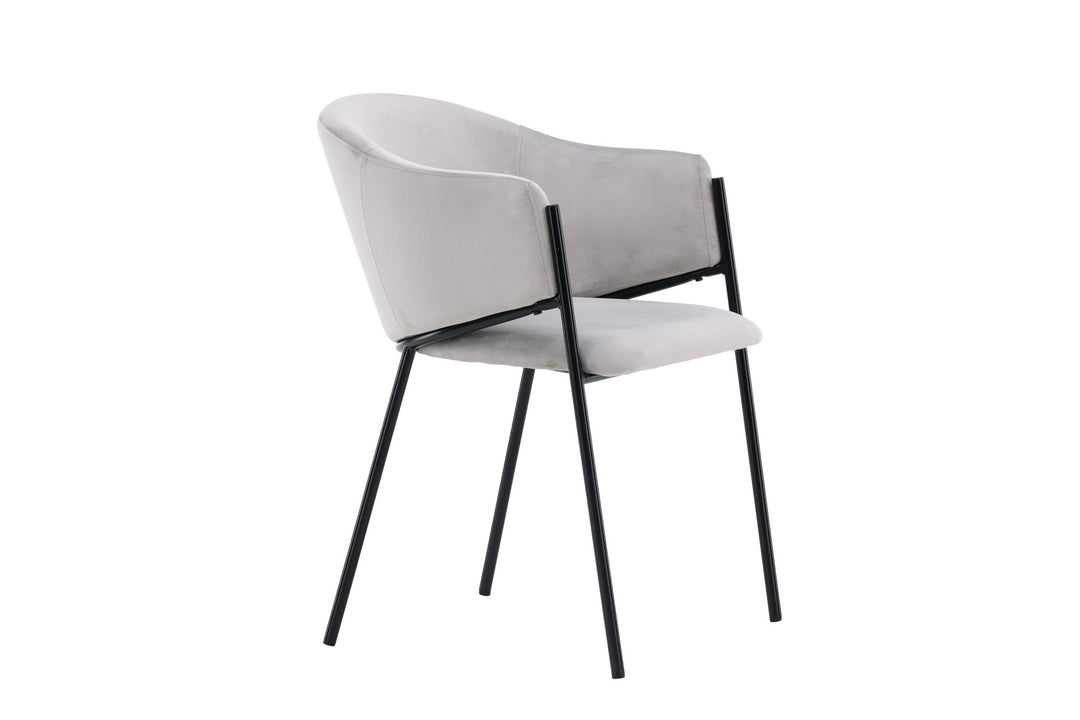 Venture Home Evelina Dining Chair 2-pack - Black / Light grey Velvet
