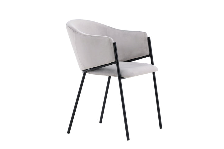 Venture Home Evelina Dining Chair 2-pack - Black / Light grey Velvet