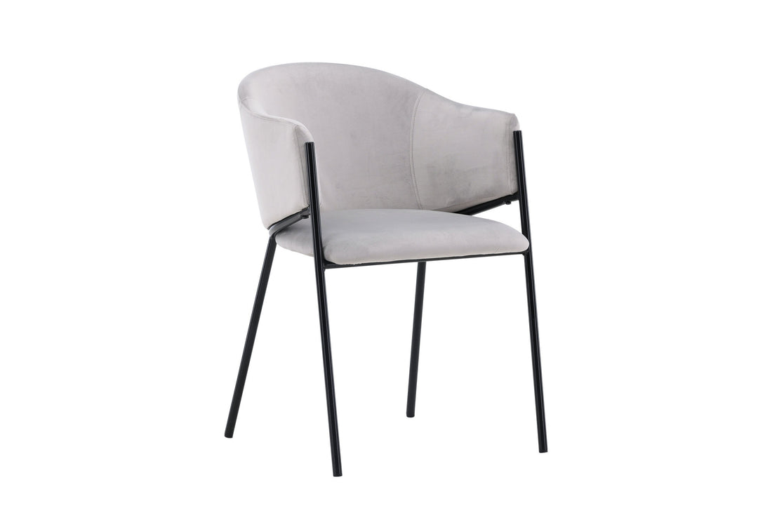 Venture Home Evelina Dining Chair 2-pack - Black / Light grey Velvet