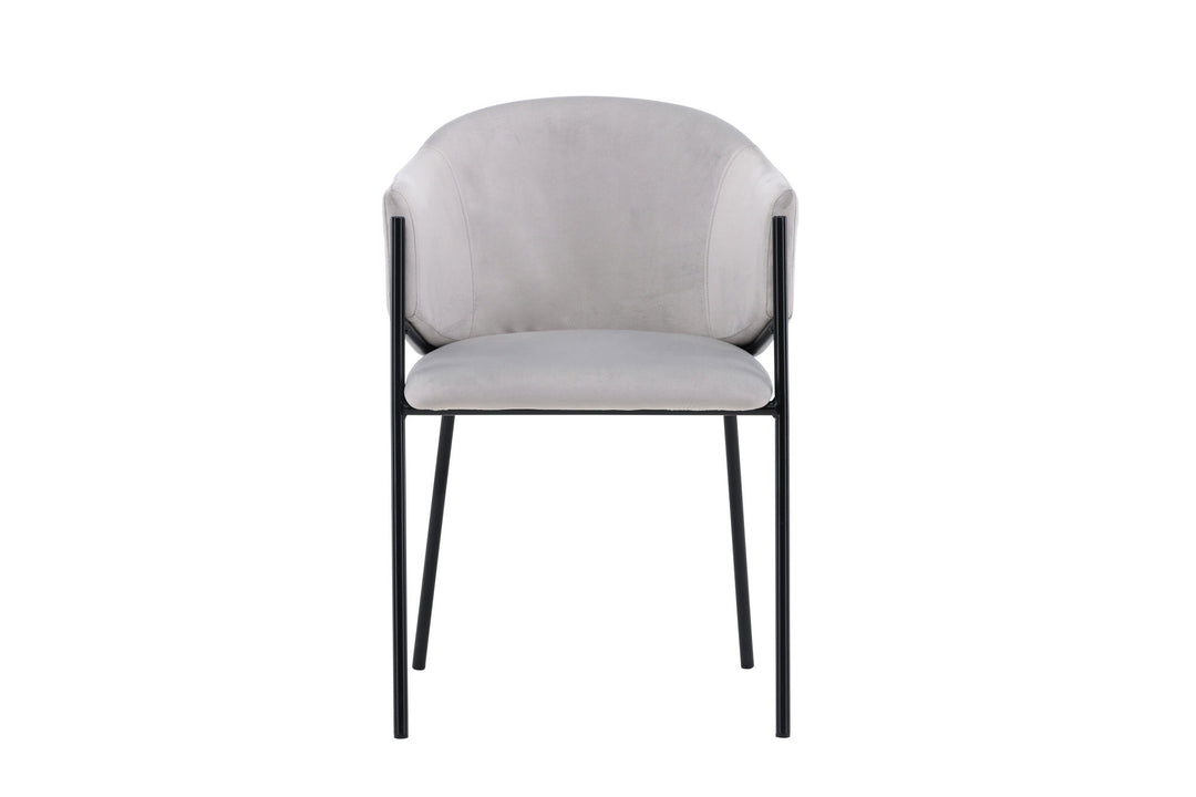 Venture Home Evelina Dining Chair 2-pack - Black / Light grey Velvet