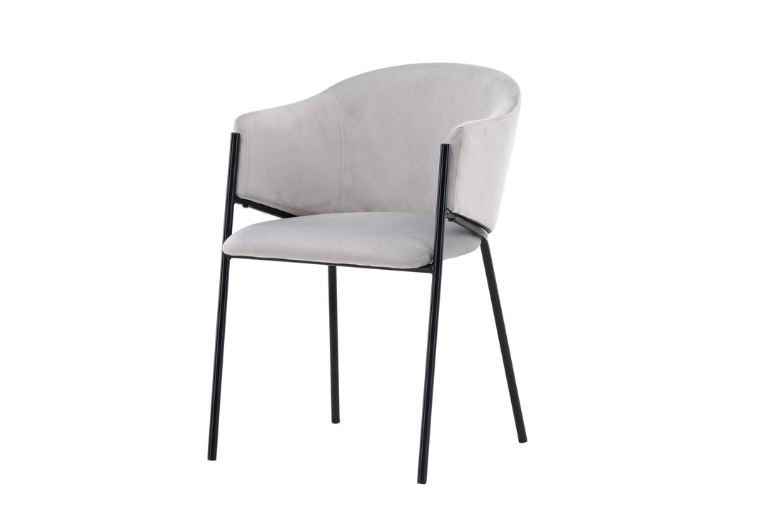 Venture Home Evelina Dining Chair 2-pack - Black / Light grey Velvet
