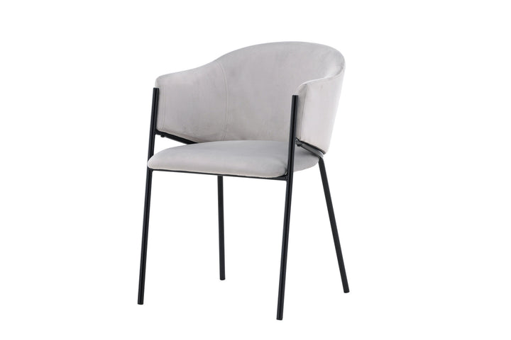 Venture Home Evelina Dining Chair 2-pack - Black / Light grey Velvet