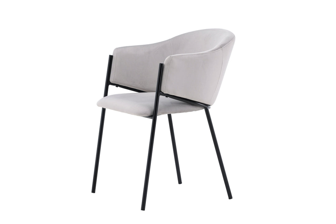 Venture Home Evelina Dining Chair 2-pack - Black / Light grey Velvet