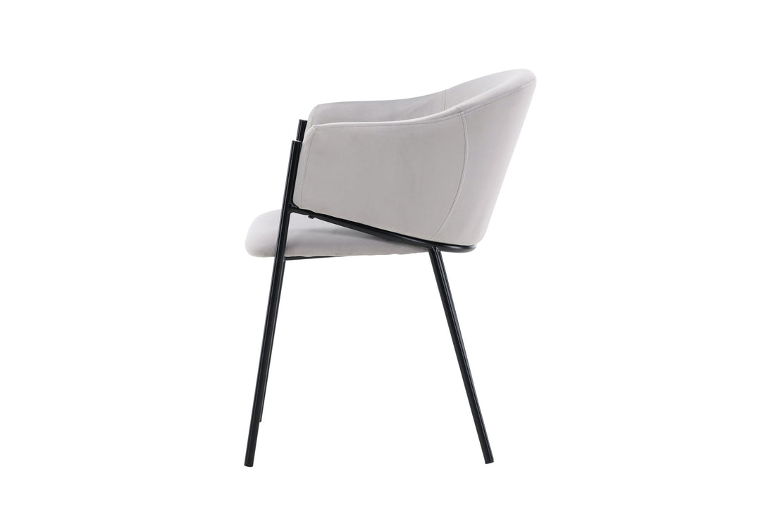 Venture Home Evelina Dining Chair 2-pack - Black / Light grey Velvet
