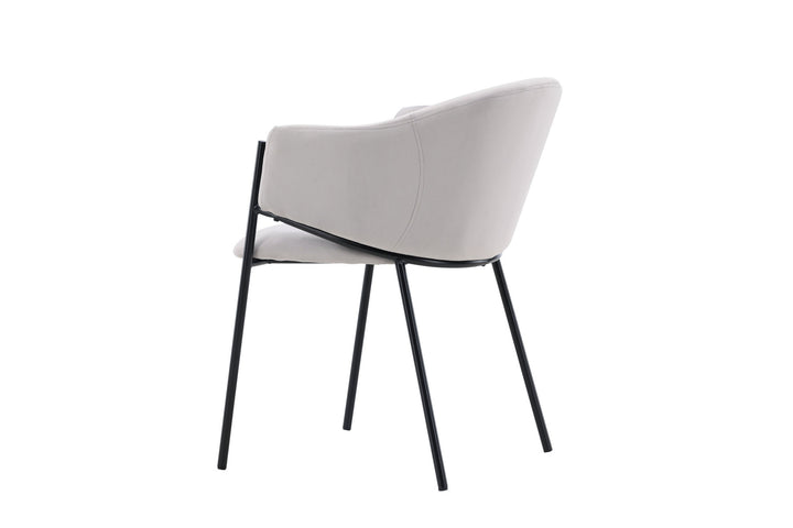 Venture Home Evelina Dining Chair 2-pack - Black / Light grey Velvet