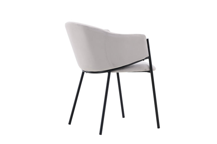 Venture Home Evelina Dining Chair 2-pack - Black / Light grey Velvet