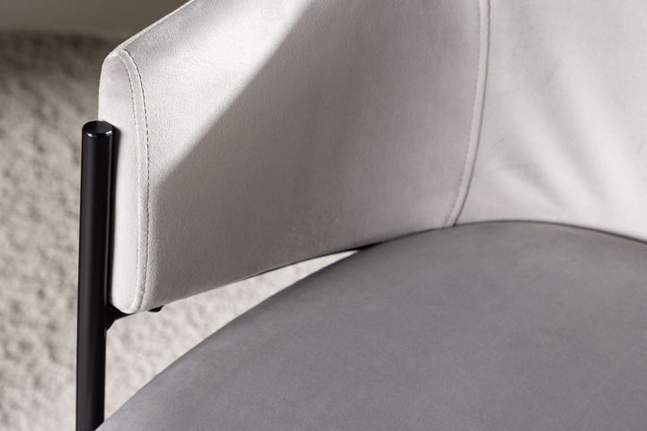 Venture Home Evelina Dining Chair 2-pack - Black / Light grey Velvet