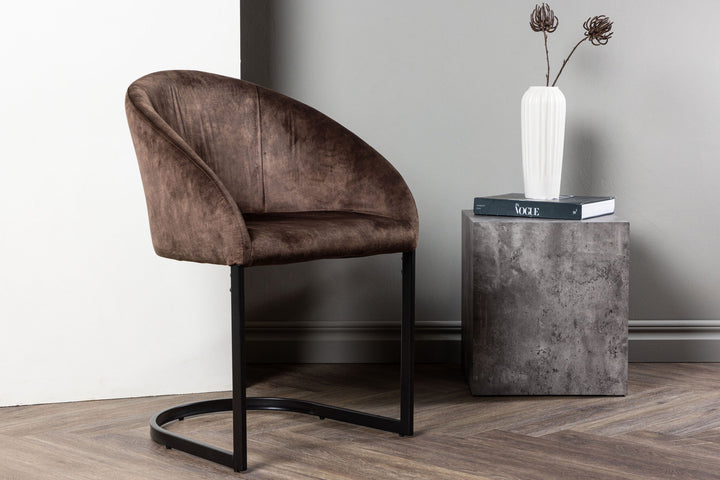 Venture Home Evening Dining Chair 2-pack - Matte brown / Brown Fabric