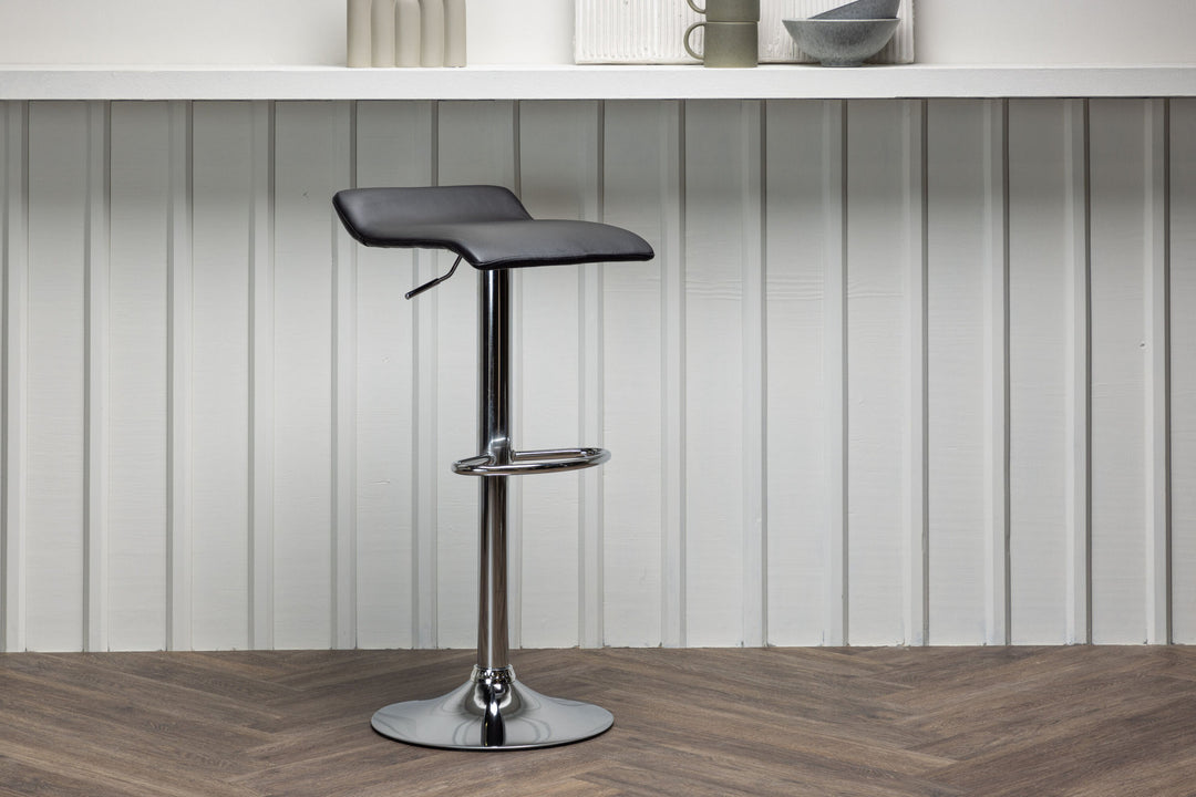 Venture Home Jonna Bar Chair 2-pack - Chromed Steel / Black Fabric