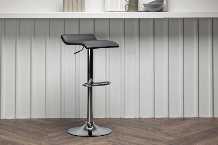 Venture Home Jonna Bar Chair 2-pack - Chromed Steel / Black Fabric