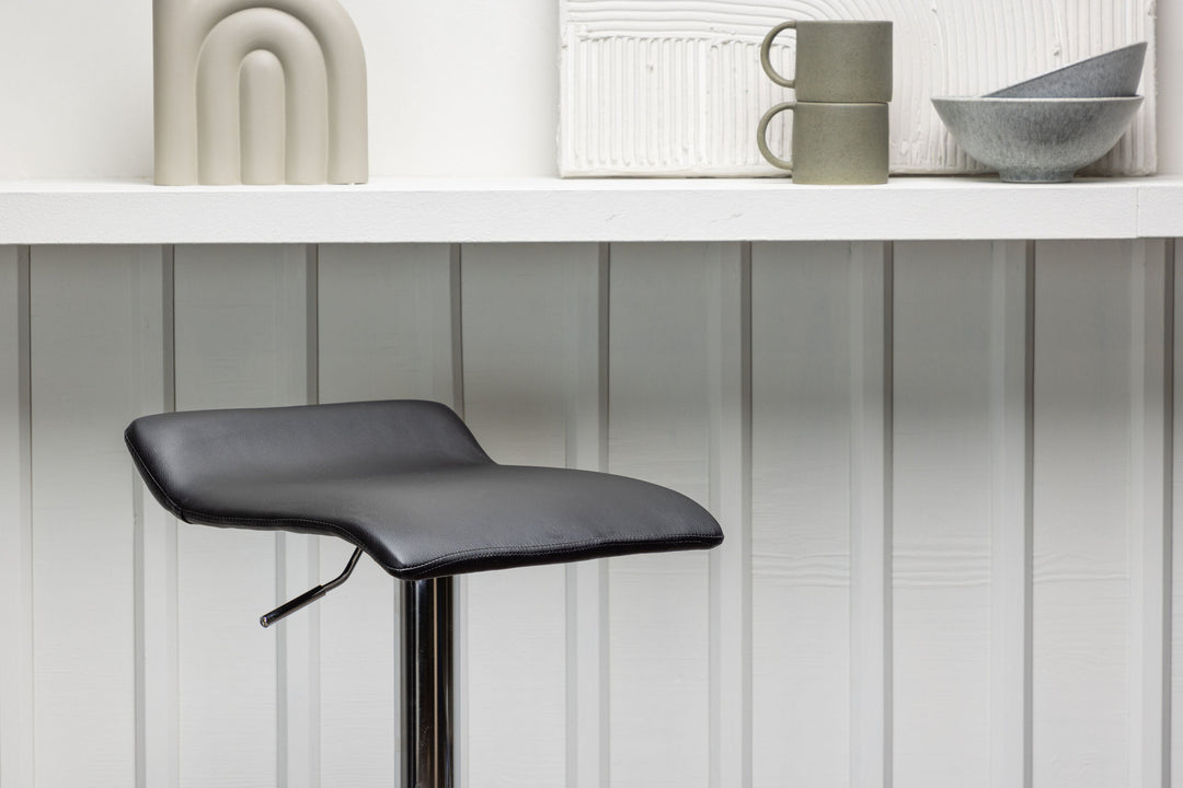 Venture Home Jonna Bar Chair 2-pack - Chromed Steel / Black Fabric