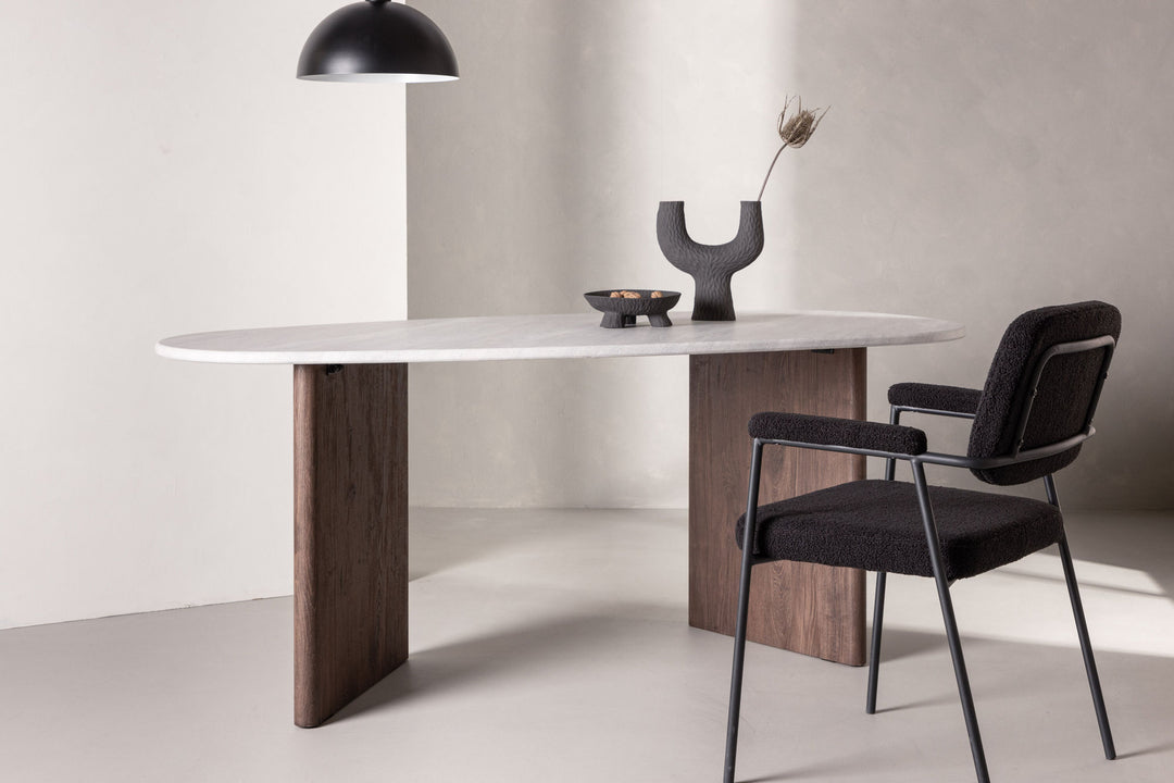 Venture Home Grönvik Dining Table 180*75 - Mocca / Light Grey Concretelook MDF