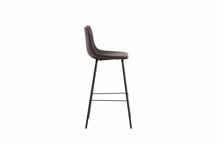 Venture Home Alexi Bar Chair 2-pack - Matte black / Dark brown PU