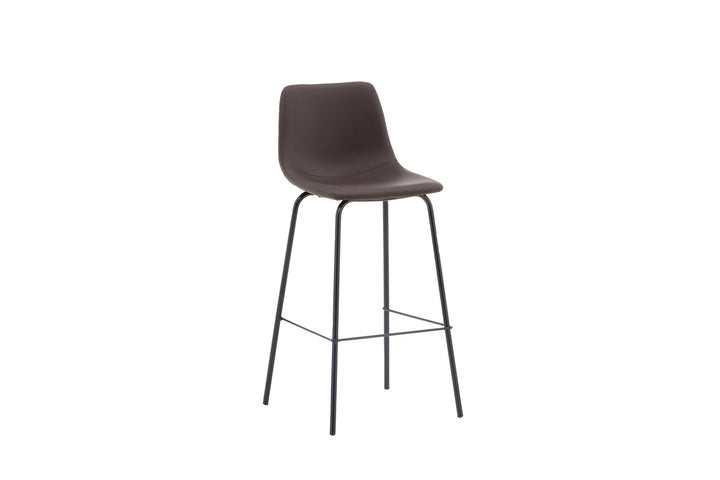 Venture Home Alexi Bar Chair 2-pack - Matte black / Dark brown PU