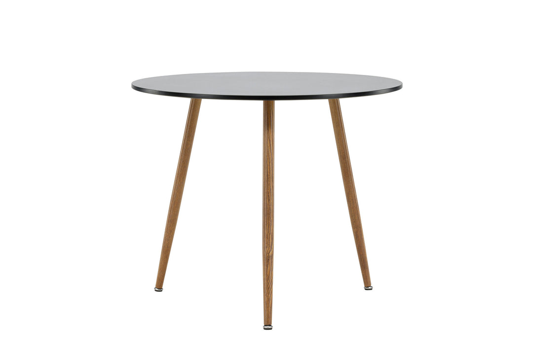 Venture Home Polar Dining Table ø90 - Dark oaklook / Black MDF